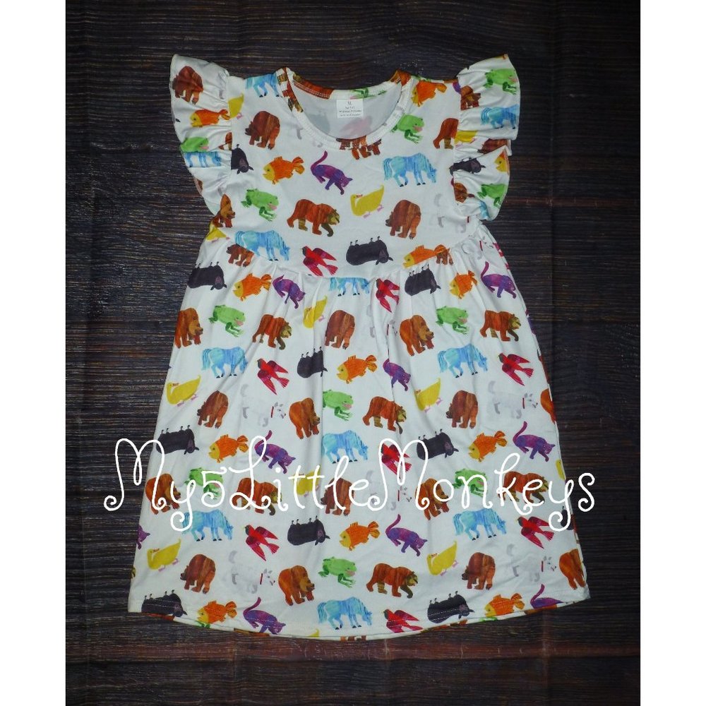 Eric Carle Brown Bear Girls Boutique Sleeveless Dress